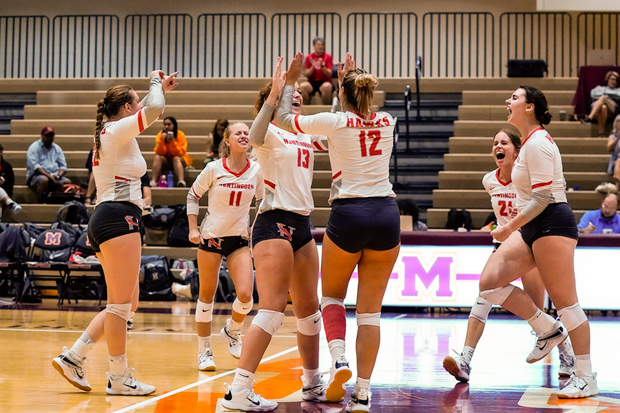Huntingdon College Volleyball Team Celebration